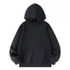 Nueva sudadera con capucha pesada de otoño e invierno para hombre, sudadera con capucha de color liso de corte holgado, sudadera casual estilo coreano para pareja