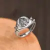 Marca Europeia e Americana Tendência Anel Cruz Mão de Deus Criativo Masculino Vintage Prata Tailandesa Moda Anel Aberto Atacado