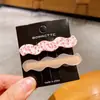 Conjunto de Grampos de Cabelo Estilo Coreano Acetato Ondulado Etiqueta Dourada Elegante e Versátil Presilha Lateral Presilha para Franja para Mulheres Novo Estilo Primavera e Verão 2025