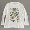 Camiseta de Lyocell Tencel Estilo Coreano con Estampado de Perros Versión Holgada Cuello Redondo Delgado Manga Larga Protección Solar Verano Nuevo Top para Mujer