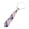 Nueva Corbata JK Fresca de Primavera/Verano para Hombre y Mujer con Rayas Diagonales Estudiante Escolar Cremallera Corbata Perezosa Venta al por Mayor