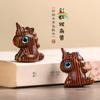 Colgante de unicornio arcoíris tallado en madera pintada, bonito y creativo llavero DIY, accesorio de cadena para teléfono móvil de mujer