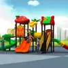 Equipamento de Playground Infantil Grande Porte Transfronteiriço, Combinação de Escorregador de Plástico e Balanço para Parque Comunitário