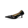 Zapatos de trabajo más suaves, de piel plena, para mujer, colección otoño 2026, con tacón medio fino, punta fina, zapatos de piel de vaca de corte bajo para commuting