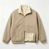 Ropa de Trabajo Caliente con Forro de Polar Estampada y Bordada, Chaqueta de Lana de Cordero Holgada de Talla Grande para Hombre, Chaqueta de Trabajo a Prueba de Viento y Resistente al Frío