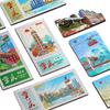 Imanes de Refrigerador de Papel de Aluminio Personalizados Ciudad China Metal Impresión Refractivo Estampado Recuerdos Culturales y Creativos