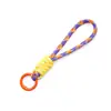 Colgante Llavero de Cuerda Trenzada de Nylon Anudada Bloque de Color Correa Corta para Teléfono Desmontable Accesorio de Correa Colgante Anti-Pérdida