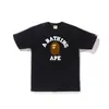 Camiseta Curta Tendência Marca Japonesa Infantil Bape Manga Curta com Estampa Camuflada Macaco Dormindo Cabeça de Macaco, Camiseta Curta Casual de Verão para Crianças