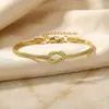 Pulsera Cruzada Europea y Americana de Acero Inoxidable con Baño de Vacío de Oro de 18K, Pulsera de Hueso de Serpiente Nudada, Pulsera de Mano de Moda Doble Capa Nudada