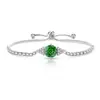 Tiktok Venta Caliente Pulsera de Piedras Preciosas Coloridas Corte Milenio Rosa Incrustada con Diamantes de Alto Carbono Súper Brillantes Transfronteriza Europea y Americana Tiktok Dropshipping