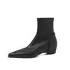 Tao Source~Lujo ligero de nicho 2026 otoño e invierno nuevo estilo botas elásticas con tacón oculto, botas adelgazantes, botines, talla grande 34-42
