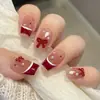 Accesorios para Uñas con Lazo Rojo Ankora Lazo de Resina Tridimensional Lindo Corbata de Moño Borgoña Decoración de Uñas de Año Nuevo