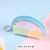 [Venta al por mayor de fábrica] Monedero semicircular cuadrado mini para estudiante con forma de corazón para niña, colorido de escamas de pescado, para llaves