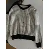 Cardigan de Tricô Bordado para Cachorro Gordo Outono/Inverno 2025 para Mulheres Estilo Coreano Solto Versátil Suéter Cardigan Jaqueta Pequena