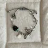 Pulseira Trançada de Corda com Pedras Naturais e Cristais Multielementos para Mulheres, Novo Estilo Chinês Levemente Luxuoso Tendência Moda Versátil Pulseira Joia