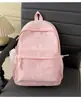 Mochila Bordada de Cuadros Finos en Tono Rosa Suave, Estilo Coreano Ins Vibe, Mochila Pequeña para Salidas de Estudiantes