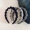 Diadema de Tela de Lunares y Rayas de Alta Calidad con Dientes, Estilo Retro Perezoso, Versátil, Antideslizante, Diadema de Corona Alta