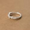 Anillo de plata de ley 990 Nalan Foot con cinco flores cruzadas, estilo coreano, estilo fresco y dulce, R02276
