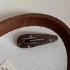 Pinza para el cabello de lana con lunares simples, pinza lateral para el cabello roto, pinza para la parte posterior de la cabeza femenina de alta gama, pinza pequeña para el cabello de otoño e invierno