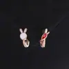 Pendientes dulces y lindos del año del conejo para mujer, pendientes asimétricos de conejo y zanahoria, modernos y versátiles