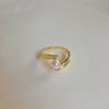 Diseño Nicho Diamante Completo Letra miu Anillo Círculo Liso Micro-incrustado Zircón Temperamento Socialité Estilo Frío Sentido Avanzado Anillo