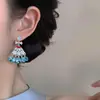 Pendientes de borla con forma de flor y lazo de circón con aguja de plata, pendientes de nicho estilo corte vintage, accesorios para orejas de lujo ligero de alta gama