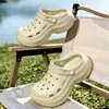 Tamancos de Verão Femininos para Uso Externo, Meio Chinelos Antiderrapantes de Bico Fechado, Sandálias Fashion de Uso Duplo, Novo Modelo 2026 Sandálias de Praia para Mulheres