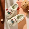 Pantuflas de Algodón para Mujer Otoño e Invierno Nuevas Dibujos Animados Pareja Cachorro Lindo Hogar Cálido Felpa Algodón Pantuflas Estilo Pareja para Hombre