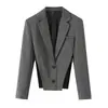 Moda europea y americana transfronteriza para mujer AliExpress superventas elegante blazer casual irregular a rayas sexy para mujer