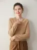 2025 Malha de Caxemira Feminina Manga Longa Versátil Fio Cruzado Decote V Solto Slimming Look Malha Roupa Íntima