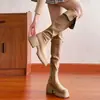 Botas acolchoadas de salto alto de uso duplo para mulheres, com sola grossa, novas botas longas de cano alto slim-fit para outono/inverno 2026 para mulheres