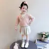 Cárdigan de Punto para Niña Otoño 2026 Nuevo Estilo Abrigo Suéter Infantil Estilo Coreano Lazo Moda Versátil Top Tendencia