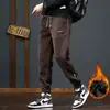 Pantalones deportivos de pana gruesa con forro polar para otoño e invierno, estilo nuevo 2026, con cordón y puños elásticos, pantalones atléticos casuales