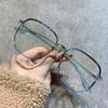2022 Novos Óculos Anti-Luz Azul Feminina Moda Grande Armação Irregular Polígono Espelho Plano ins Cyber Celebridade Plain Look Slim