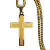 Colar com Pingente de Cruz de Aço Titânio Novo Lançamento Quente Temu Colar de Aço Inoxidável Não Desbota Joias para Atacado