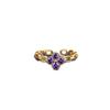 Joyería transfronteriza trébol de cuatro hojas circonita púrpura anillo abierto diseño de nicho dulce para mujer sentido de alta gama anillo viento frío