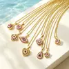 Colar Pingente Geométrico de Cobre com Microincrustação de Zircônia Estilo Europeu e Americano para Mulheres Moda Versátil Corrente para Clavícula Olho de Hórus Joias