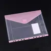 Bolsa para Documentos Transfronteriza con Velcro 11 Agujeros Colorida Transparente Oficina Factura Información Estudiante Papel de Examen Bolsa de Almacenamiento