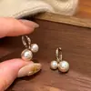 Brincos Pequenos de Pérola Cereja Sabor Mocha para Mulheres, Presilhas de Orelha de Alta Qualidade, Modernas e Elegantes, Brincos de Luxo Leve e Design Único