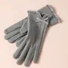 Luvas Quentes para Mulheres no Inverno, Espessadas com Lã, Fofas, à Prova de Vento, Espessadas com Lã, Adequadas para Ciclismo ao Ar Livre, Luvas Quentes com Tela Sensível ao Toque