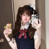 Pinza para el Cabello de Conejo con Lunares Negros y Blancos de Encaje Dulce Japonés Linda para Niña Pinza para el Cabello Lolita Accesorios para el Cabello de Alta Gama Nuevos