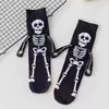 Meias de Halloween Amazon Animal Meia-panturrilha Meias de Abóbora Masculinas Meias de Caveira Meias de Rosto Sorridente Femininas Meias da Moda Meias de Mãos Dadas Engraçadas