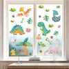 Bosque de Dinosaurios Transfronterizo Dibujos Animados Acuarela Ventana Armario Hogar Guardería Habitación Infantil Decoración PVC Vidrio Electrostático