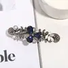 Horquilla de Cristal de Alta Gama Parte Trasera de la Cabeza Cabello Cabeza Tocados para Mujer Clip Superior de Pedrería Tarjeta de Temperamento Pinza de Resorte Grande Estilo Trébol