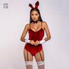 Pássaro-das-flores comércio exterior lingerie sexy novo veludo vermelho uniforme de coelhinho traje de tentação sexy uma geração de cabelo
