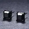 Pendientes pendientes de circonita para mujer Cuadrado europeo y americano Diamante Negro Cuadrado Colgante de oreja fábrica de origen con joyería pequeña joyería para damas