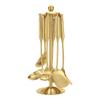 Espátula de Aço Inoxidável Transfronteiriça Utensílios de Cozinha Espátula de Cozinha Colher de Sopa Escumadeira Peneira Grande Conjunto de Presente Dourado