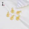 Colgante Zodiacal de Cobre Chapado en Oro de 18K Colgante Redondo Hueco para Signo Accesorio para Pulsera DIY Collar