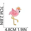 Patch de Pano Bordado Garça Vermelha Pássaro Grande Decoração de Bolsa Adesivo de Patch Flamingo Desenho Animado Etiqueta Bordada para Computador Pássaro do Amor Rosa