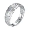 Anillo de Plata Pura 999 anillo para hombre y mujer anillo de plata lisa personalidad nicho plata de ley repujada joyería al por mayor